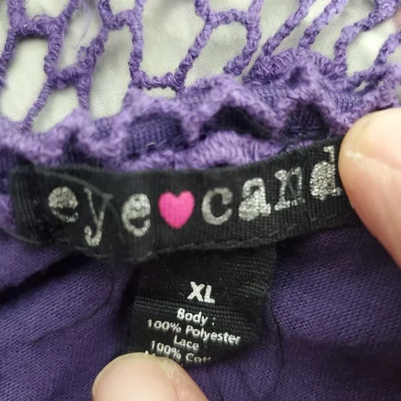 Eye Candy Women's Purple Blouse - Picture 3 of 6